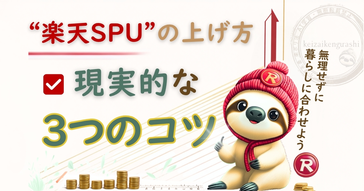 楽天SPUの上げ方と、暮らしに合わせた現実的な攻略コツを解説する記事のアイキャッチ